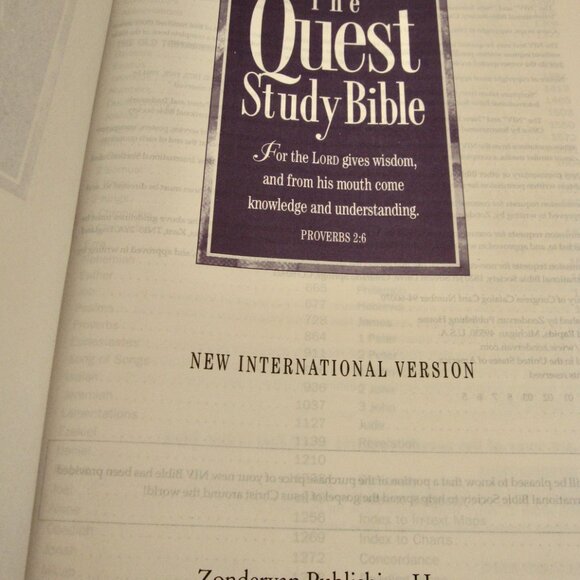 Vintage Quest Study Bible NIV 1970s 80s Version Black Bonded Leather Binding OOP - Picture 4 of 9